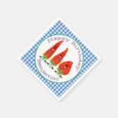 Cute grappige chili hot pepper trio cartoon servet (Hoek)