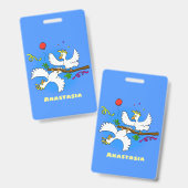 Cute grappige cockatoeages cartoon badge (Voor- en achterkant)