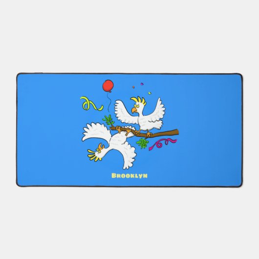 Cute grappige cockatoeages cartoon bureaumat (Voorkant)