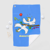 Cute grappige cockatoeages cartoon golfhanddoek (Insitu)