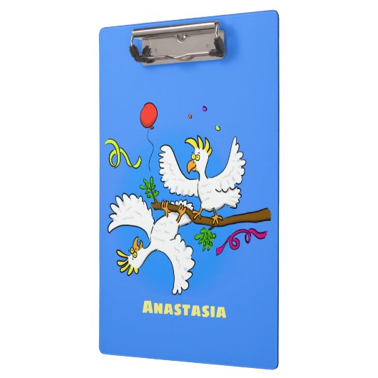 Cute grappige cockatoeages cartoon klembord (Links)