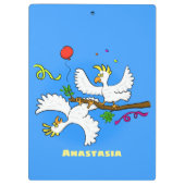 Cute grappige cockatoeages cartoon klembord (Achterkant)