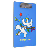 Cute grappige cockatoeages cartoon klembord (Rechts)