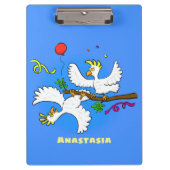 Cute grappige cockatoeages cartoon klembord (Voorkant)