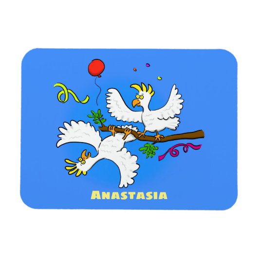 Cute grappige cockatoeages cartoon magneet (Horizontaal)