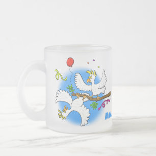 Cute grappige cockatoeages cartoon matglas koffiemok