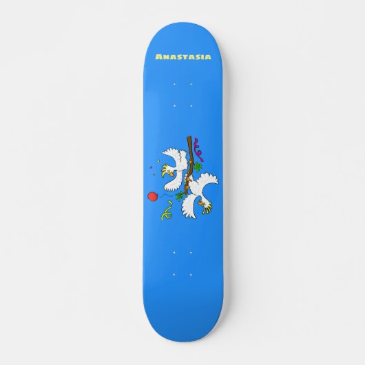 Cute grappige cockatoeages cartoon persoonlijk skateboard (Voorkant)