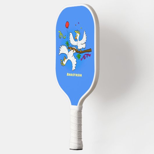 Cute grappige cockatoeages cartoon pickleball paddle (Links)