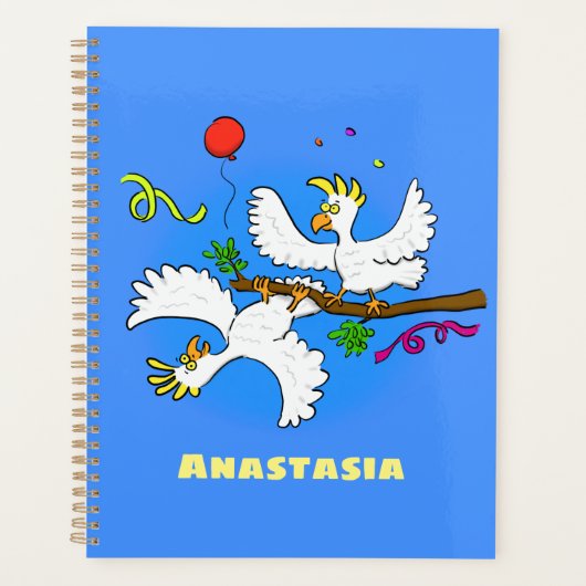 Cute grappige cockatoeages cartoon planner (Voorkant)