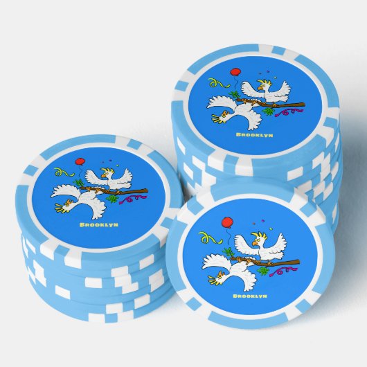 Cute grappige cockatoeages cartoon poker chips (Opstapeling)