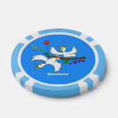 Cute grappige cockatoeages cartoon poker chips (Enkel)
