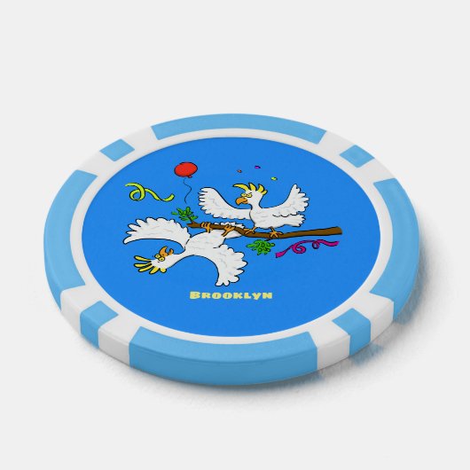 Cute grappige cockatoeages cartoon poker chips (Enkel)