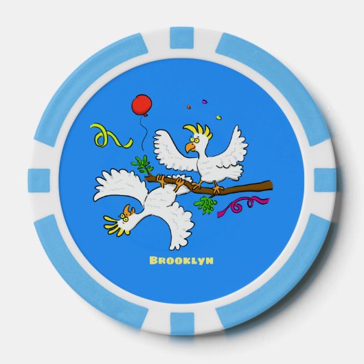 Cute grappige cockatoeages cartoon poker chips (Voorkant)