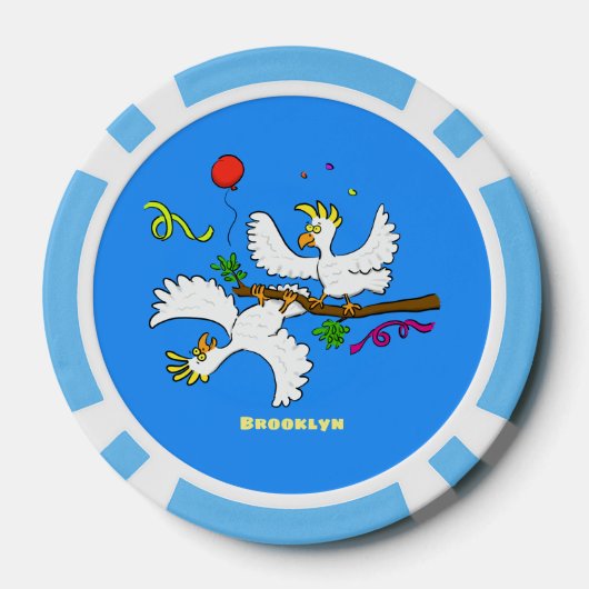 Cute grappige cockatoeages cartoon poker chips (Achterkant)