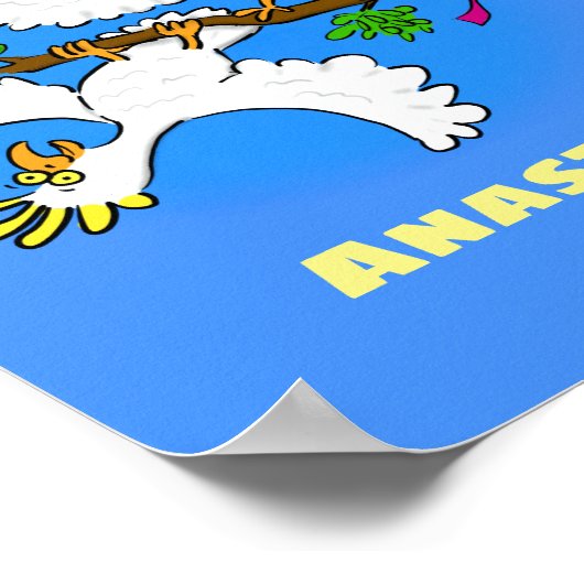 Cute grappige cockatoeages cartoon poster (Hoek)