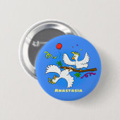 Cute grappige cockatoeages cartoon ronde button 5,7 cm (Voorkant /achterkant)