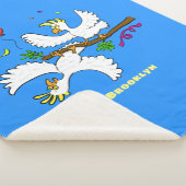 Cute grappige cockatoeages cartoon sherpa deken (3/4)