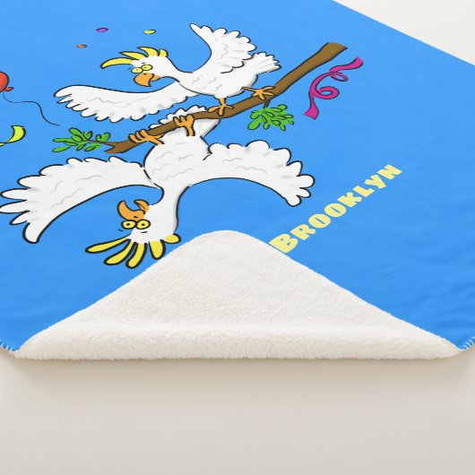 Cute grappige cockatoeages cartoon sherpa deken (3/4)