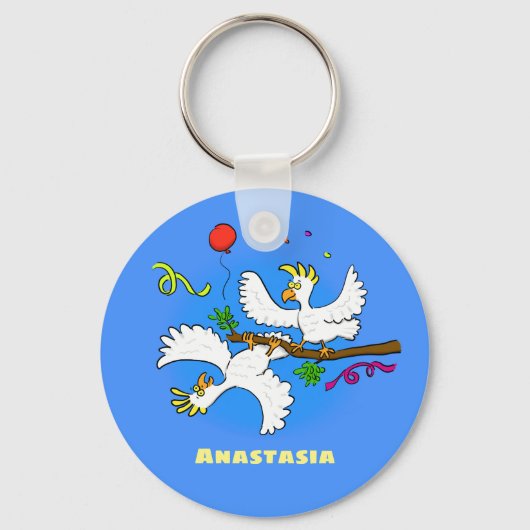 Cute grappige cockatoeages cartoon sleutelhanger (Voorkant)