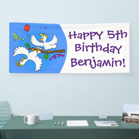 Cute grappige cockatoeages cartoon spandoek (Beurs)