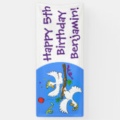 Cute grappige cockatoeages cartoon spandoek (Verticaal)