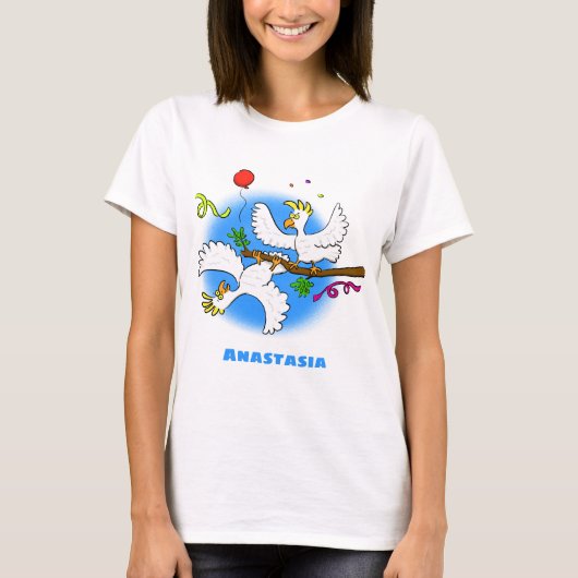 Cute grappige cockatoeages cartoon t-shirt (Voorkant)