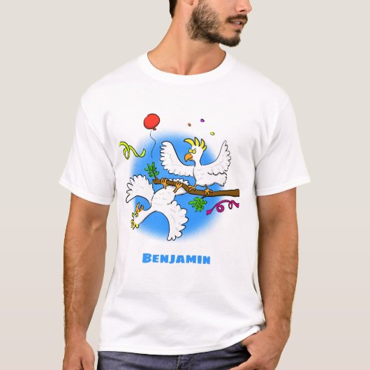 Cute grappige cockatoeages cartoon t-shirt (Voorkant)