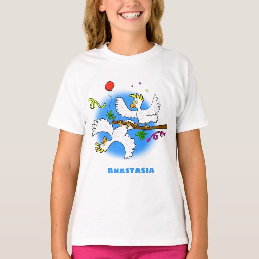 Cute grappige cockatoeages cartoon t-shirt (Voorkant)