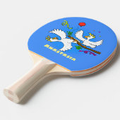 Cute grappige cockatoeages cartoon tafeltennisbatje (Voorkant Gekanteld)