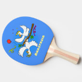 Cute grappige cockatoeages cartoon tafeltennisbatje (Zijkant)