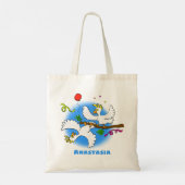 Cute grappige cockatoeages cartoon tote bag (Achterkant)