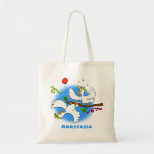 Cute grappige cockatoeages cartoon tote bag