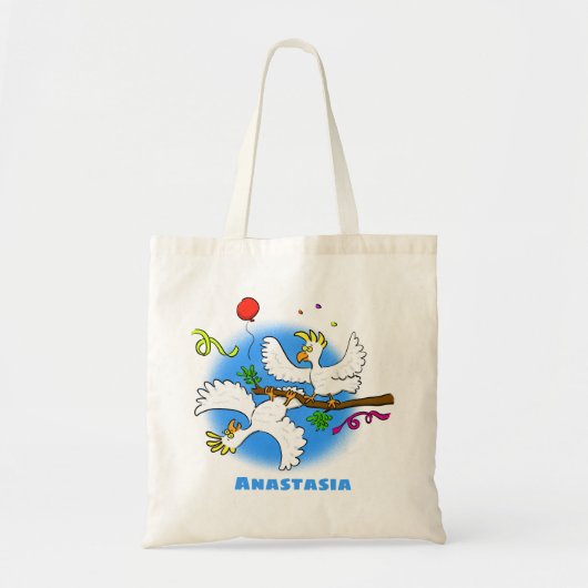 Cute grappige cockatoeages cartoon tote bag (Voorkant)