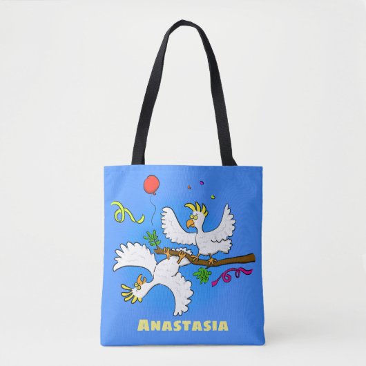 Cute grappige cockatoeages cartoon tote bag (Voorkant)