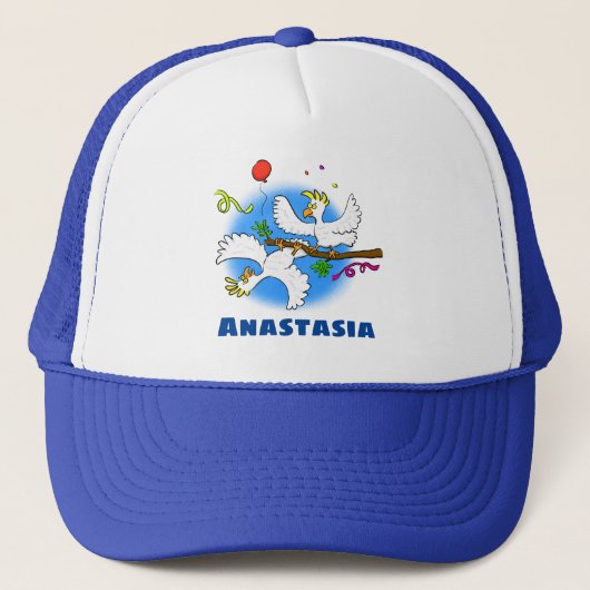 Cute grappige cockatoeages cartoon trucker pet (Voorkant)