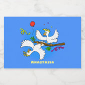 Cute grappige cockatoeages cartoon voedselcontainer etiket (Enkel label)