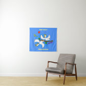 Cute grappige cockatoeages cartoon wandkleed (In Situ (horizontaal))