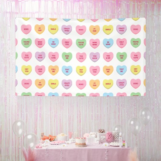 Cute grappige conversatieharten feest achtergrond spandoek (Feest)