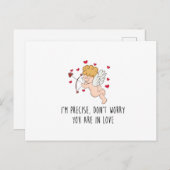 Cute, grappige Cupid en harten met quote briefkaar Briefkaart (Voorkant / Achterkant)