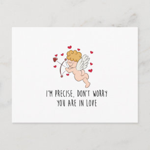 Cute, grappige Cupid en harten met quote briefkaar Briefkaart