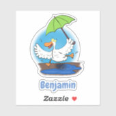 Cute grappige dansende eend cartoon illustratie sticker (Vel)