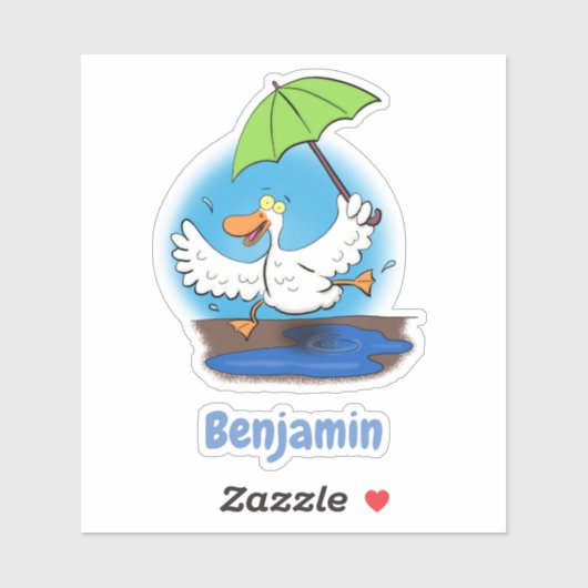 Cute grappige dansende eend cartoon illustratie sticker (Vel)
