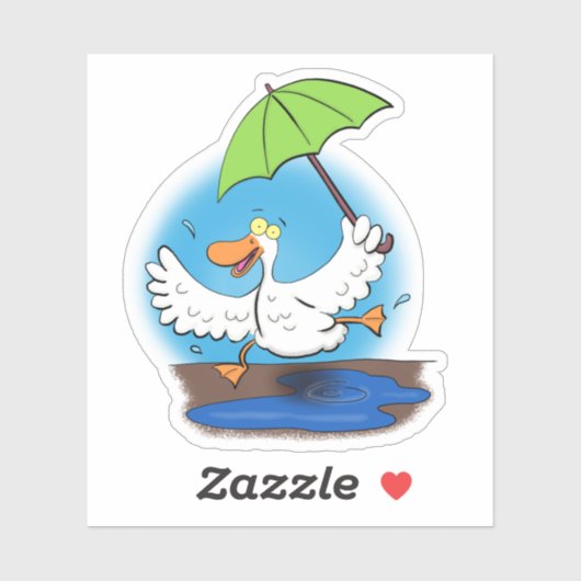 Cute grappige dansende eend cartoon illustratie sticker (Vel)