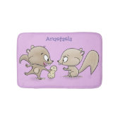 Cute grappige eekhoorns cartoon illustratie badmat (Voorkant)