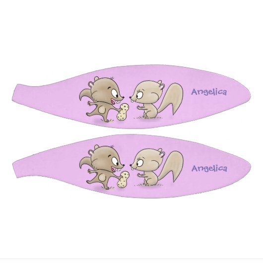 Cute grappige eekhoorns cartoon illustratie basketbal (Panelen)