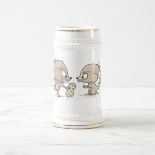 Cute grappige eekhoorns cartoon illustratie bierpul