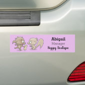 Cute grappige eekhoorns cartoon illustratie bumpersticker (Op auto)