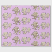 Cute grappige eekhoorns cartoon illustratie cadeaupapier (Vlak)