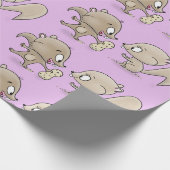 Cute grappige eekhoorns cartoon illustratie cadeaupapier (Hoek)
