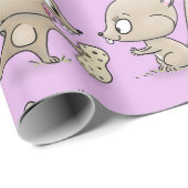 Cute grappige eekhoorns cartoon illustratie cadeaupapier (Rol Hoek)